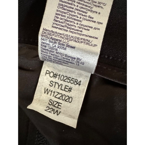 NYDJ Black Lift Tuck Technology Straight Leg Pants Women's Size 22W NEW - Picture 8 of 8